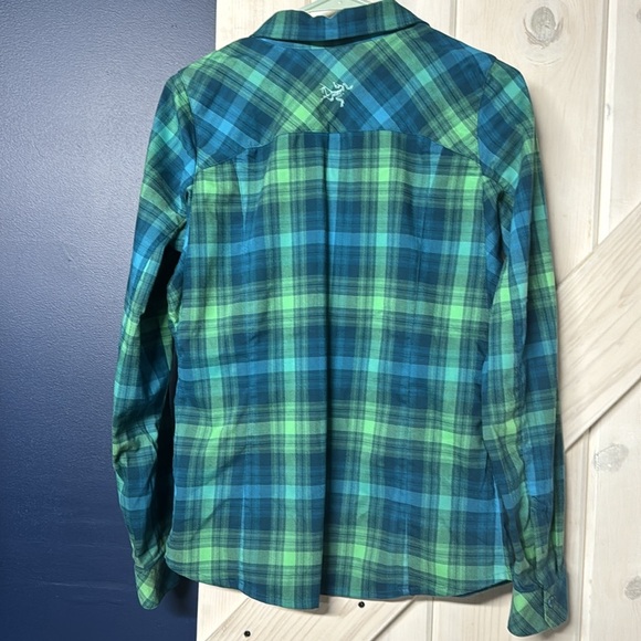 Arcteryx Women’s Addison Flannel Blue Green Checkered Size Small - Picture 7 of 7